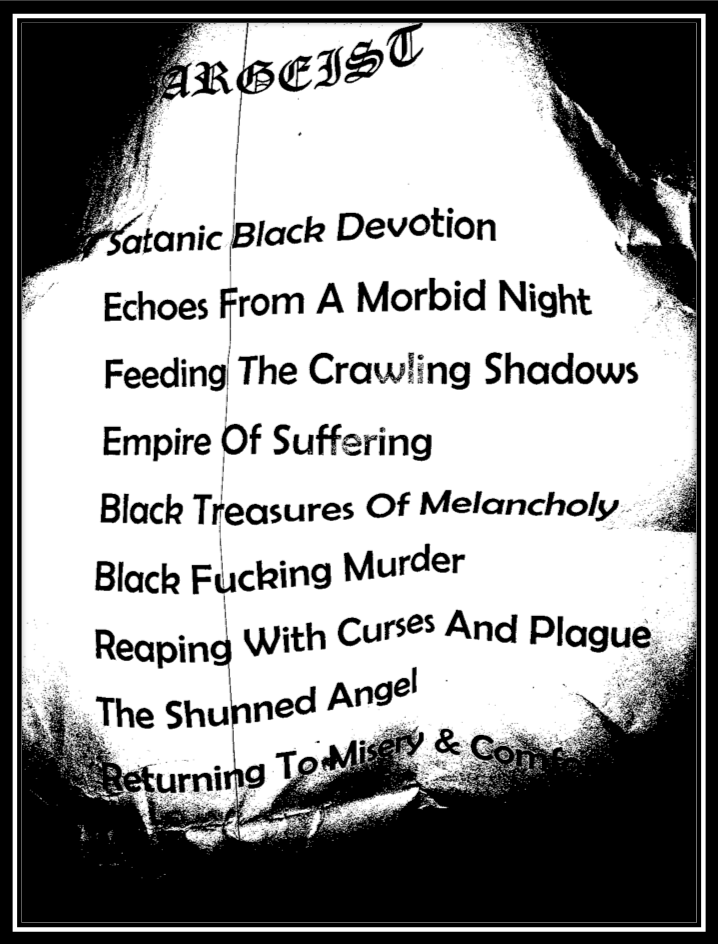 SARGEIST SETLIST